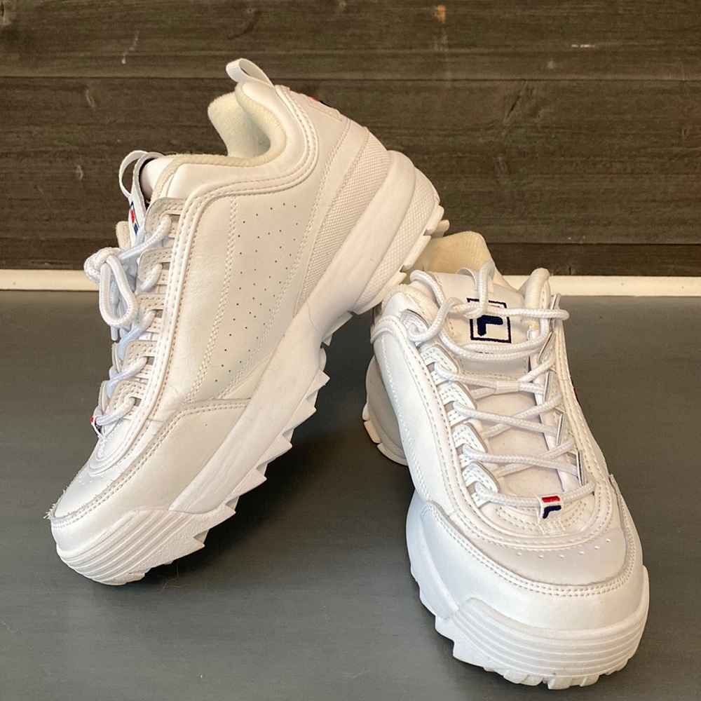 Woman’s white Fila Platform Sneaker